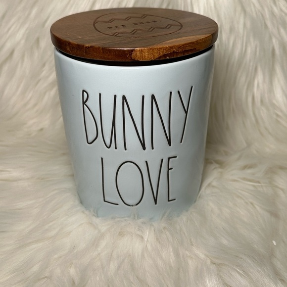 Rae Dunn Other - Rae Dunn Bunny Love Ceramic Canister with Wooden Lid